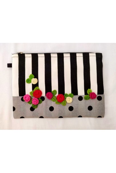 Happy Threads Pretty Cotton Storage Pouch (Grey) Happy Threads Pretty Cotton Storage Pouch (Grey)